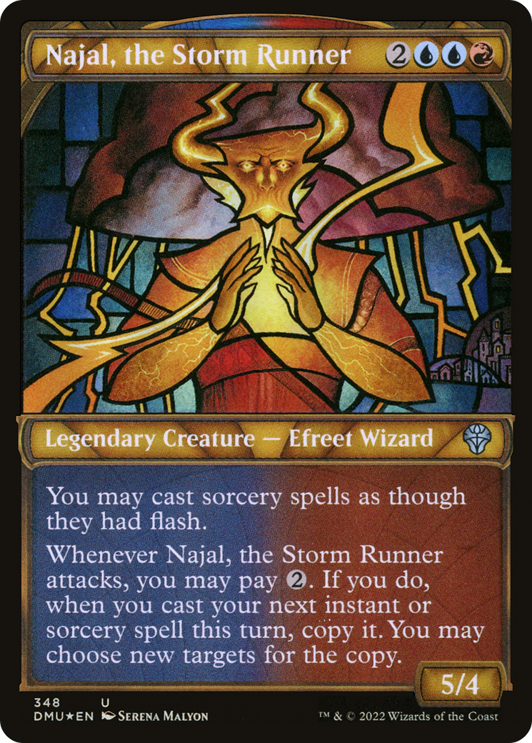 Najal, the Storm Runner - Uncommon Legendary Creature — Efreet Wizard card from Dominaria United