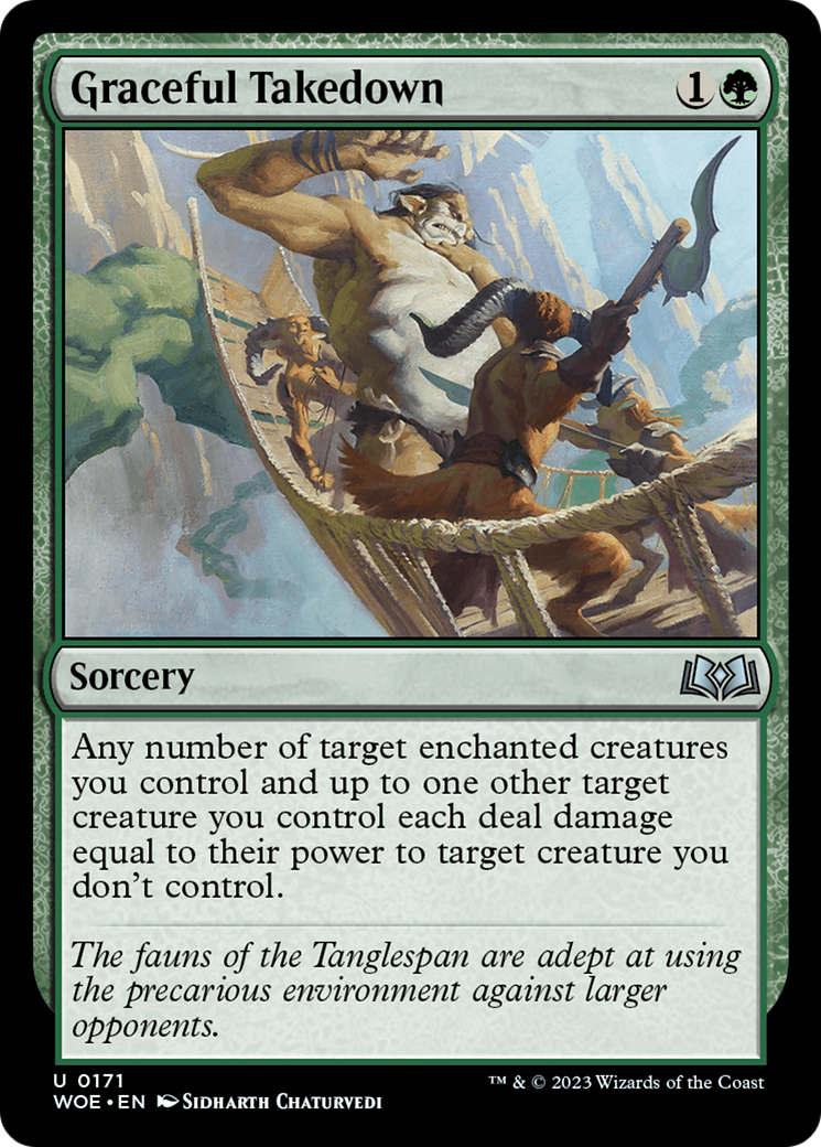 Graceful Takedown - Uncommon Sorcery card from Wilds of Eldraine