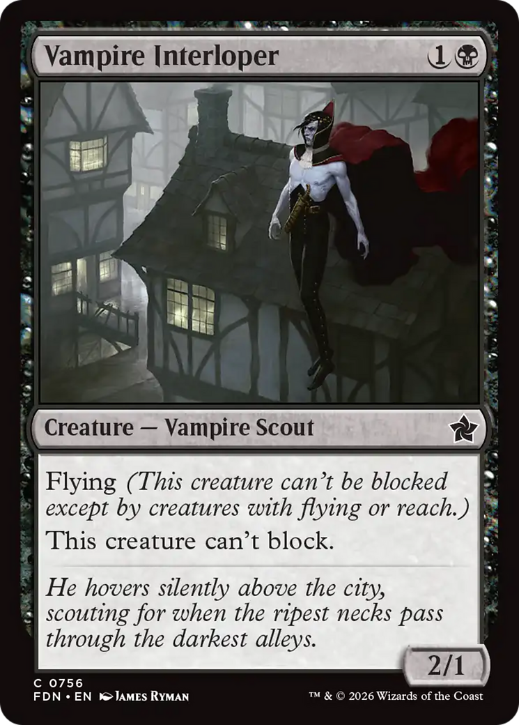 Vampire Interloper - Common Creature — Vampire Scout card from Foundations