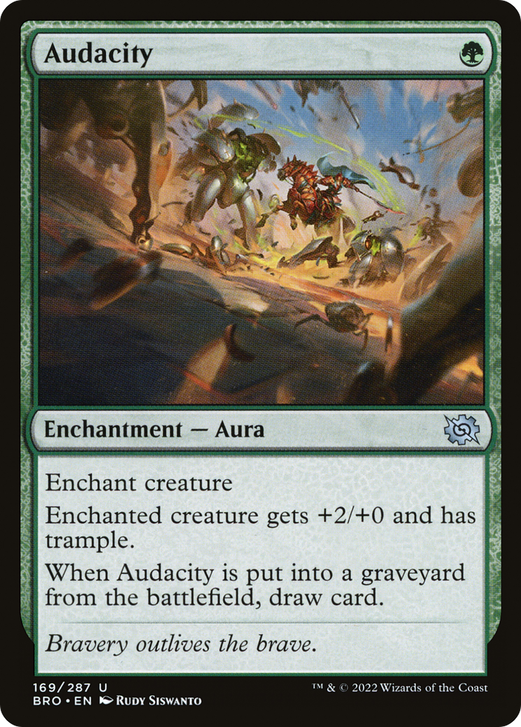Audacity - Uncommon Enchantment — Aura card from The Brothers' War