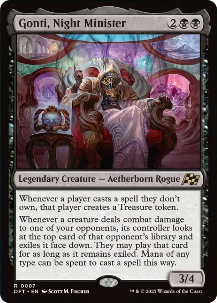 Gonti, Night Minister - Rare Legendary Creature — Aetherborn Rogue card from Aetherdrift