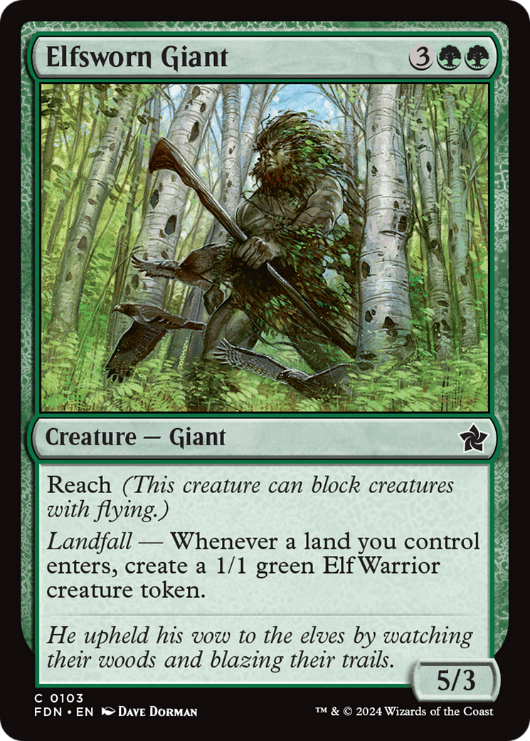 Elfsworn Giant - Common Creature — Giant card from Foundations