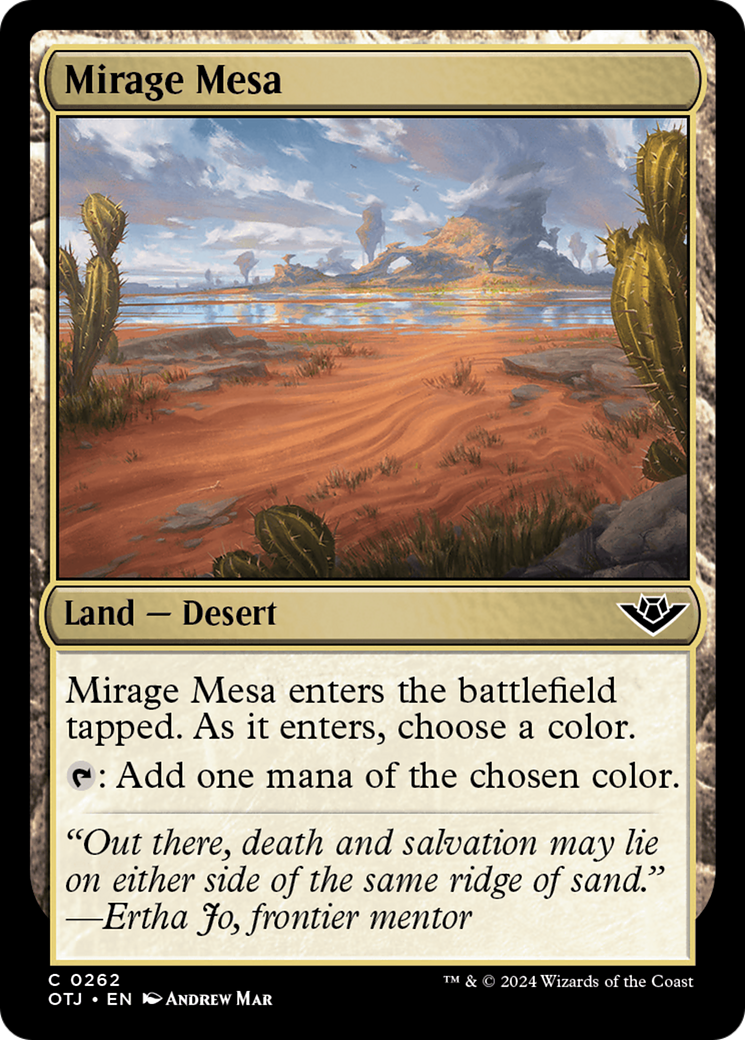Mirage Mesa - Common Land — Desert card from Outlaws of Thunder Junction