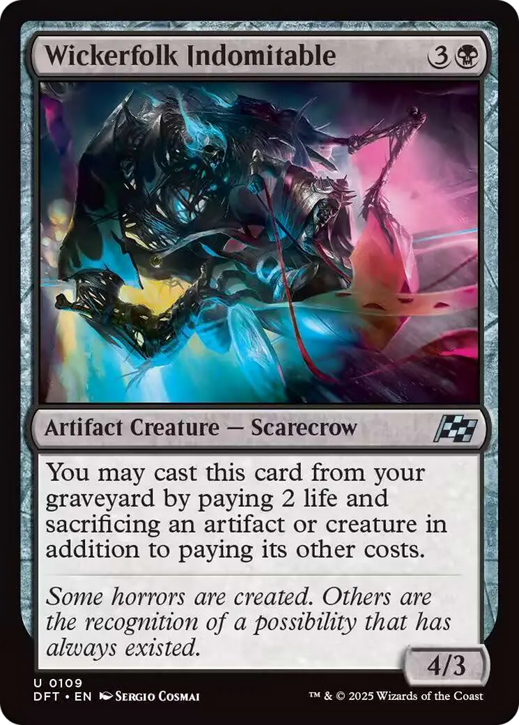 Wickerfolk Indomitable - Uncommon Artifact Creature — Scarecrow card from Aetherdrift