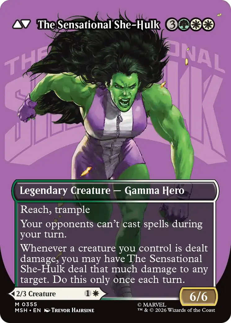 Back face of Jennifer Walters // The Sensational She-Hulk - Legendary Creature — Gamma Hero card