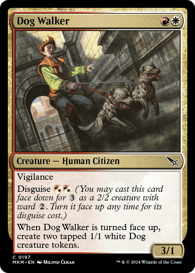 Dog Walker - Common Creature — Human Citizen card from Murders at Karlov Manor