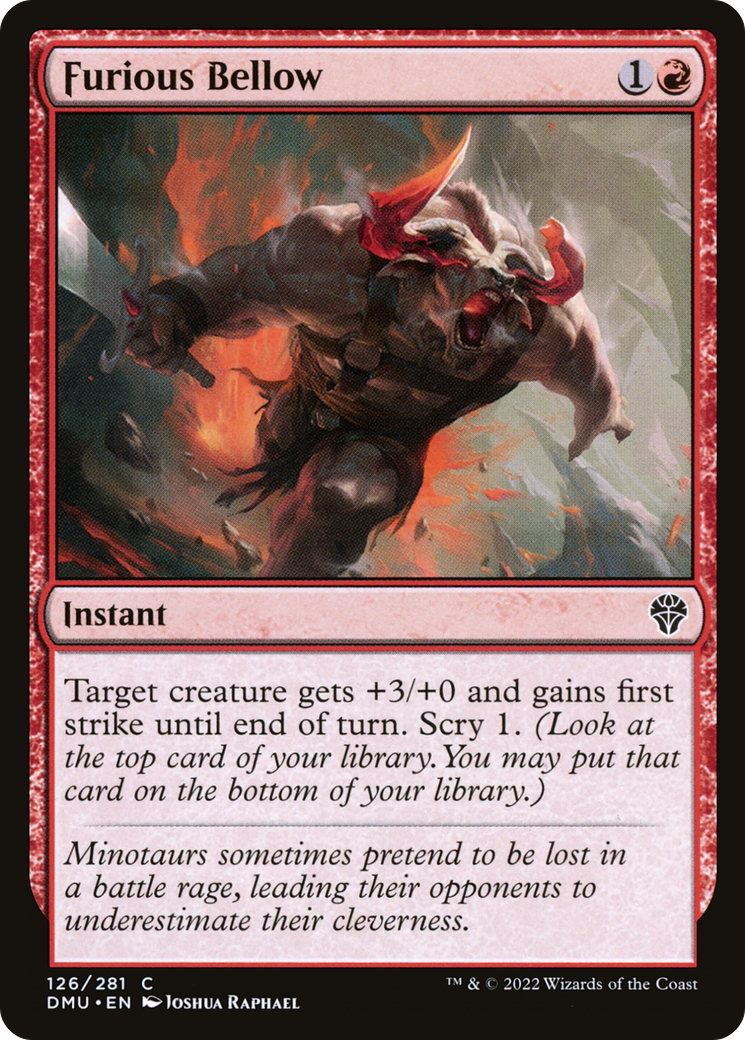 Furious Bellow - Common Instant card from Dominaria United