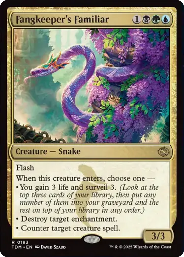 Fangkeeper's Familiar - Rare Creature — Snake card from Tarkir: Dragonstorm