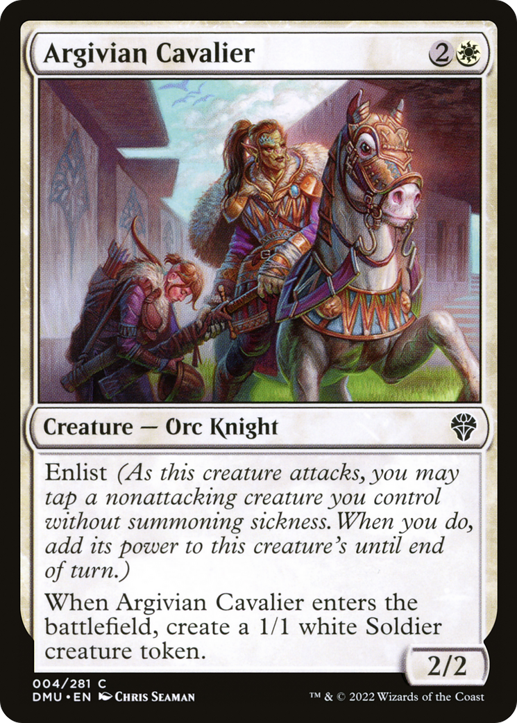 Argivian Cavalier - Common Creature — Orc Knight card from Dominaria United