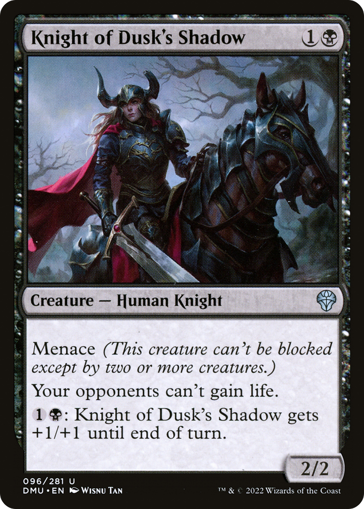 Knight of Dusk's Shadow - Uncommon Creature — Human Knight card from Dominaria United