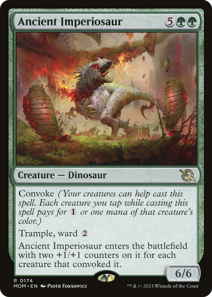 Ancient Imperiosaur - Rare Creature — Dinosaur card from March of the Machine