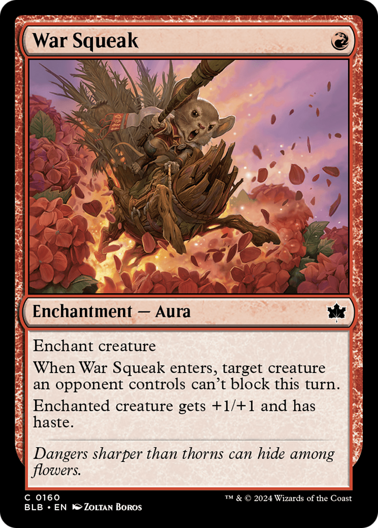 War Squeak - Common Enchantment — Aura card from Bloomburrow