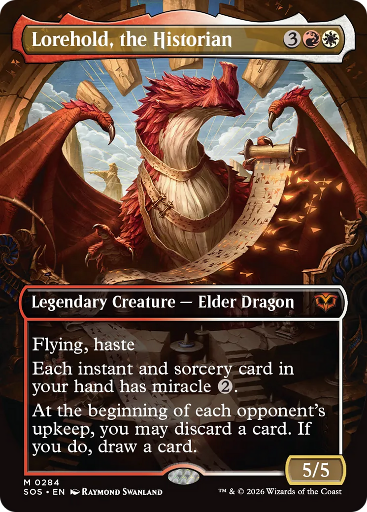 Lorehold, the Historian - Mythic Legendary Creature — Elder Dragon card from Secrets of Strixhaven