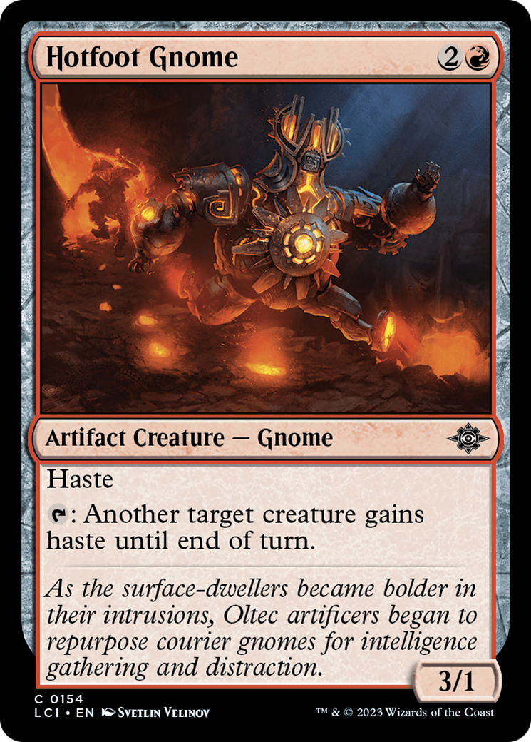 Hotfoot Gnome - Common Artifact Creature — Gnome card from The Lost Caverns of Ixalan