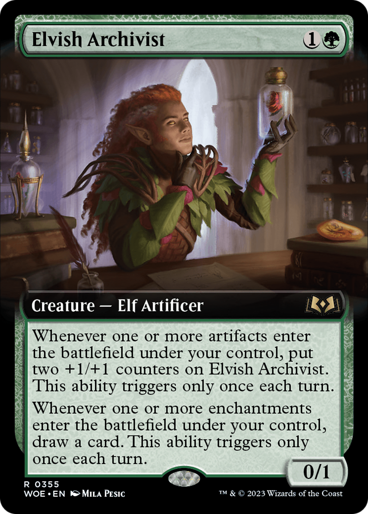 Elvish Archivist - Rare Creature — Elf Artificer card from Wilds of Eldraine