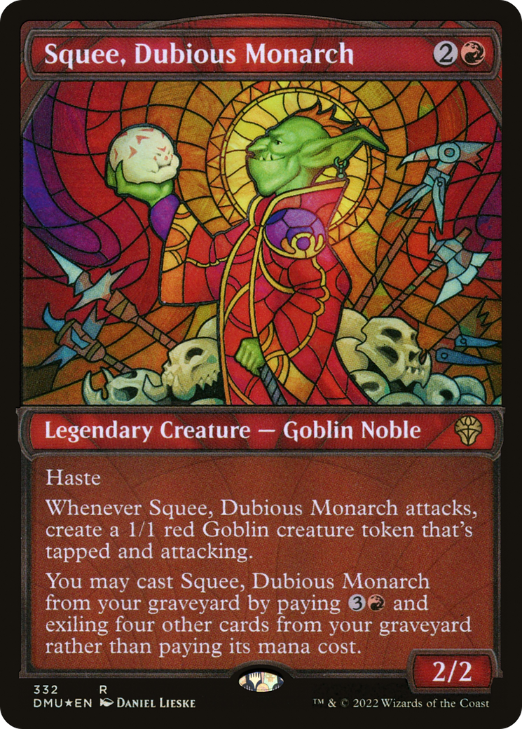 Squee, Dubious Monarch - Rare Legendary Creature — Goblin Noble card from Dominaria United