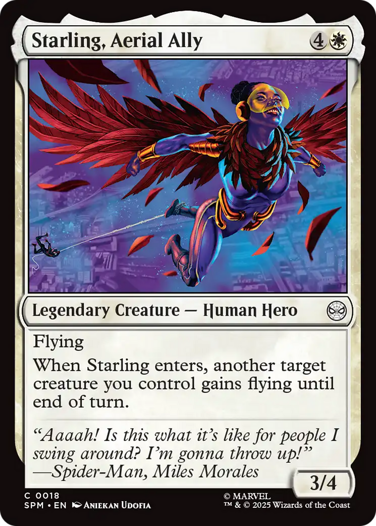 Starling, Aerial Ally - Common Legendary Creature — Human Hero card from Marvel's Spider-Man
