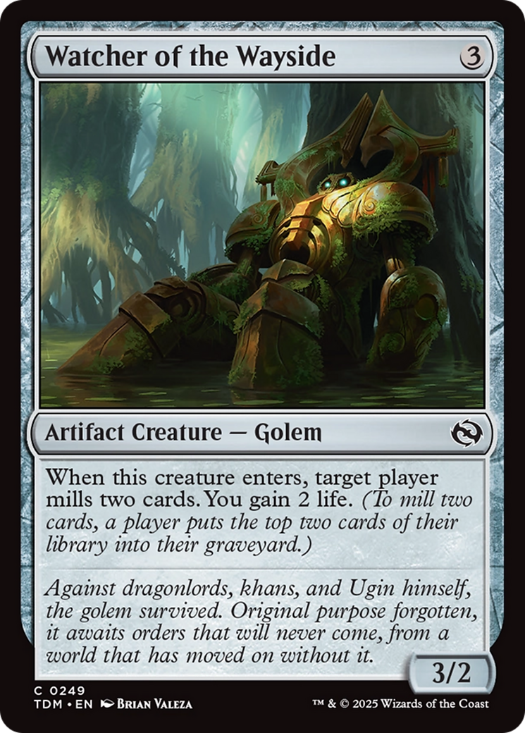 Watcher of the Wayside - Common Artifact Creature — Golem card from Tarkir: Dragonstorm