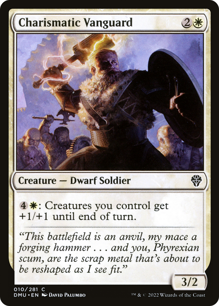 Charismatic Vanguard - Common Creature — Dwarf Soldier card from Dominaria United