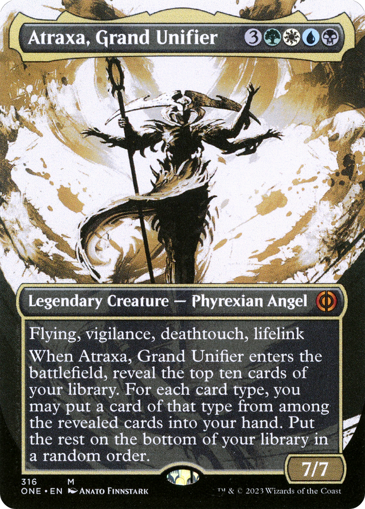Atraxa, Grand Unifier - Mythic Legendary Creature — Phyrexian Angel card from Phyrexia: All Will Be One