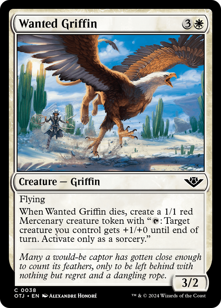 Wanted Griffin - Common Creature — Griffin card from Outlaws of Thunder Junction