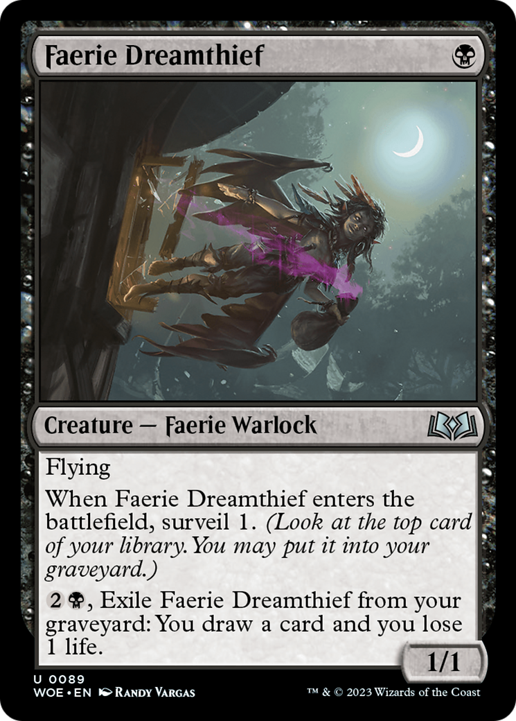 Faerie Dreamthief - Uncommon Creature — Faerie Warlock card from Wilds of Eldraine