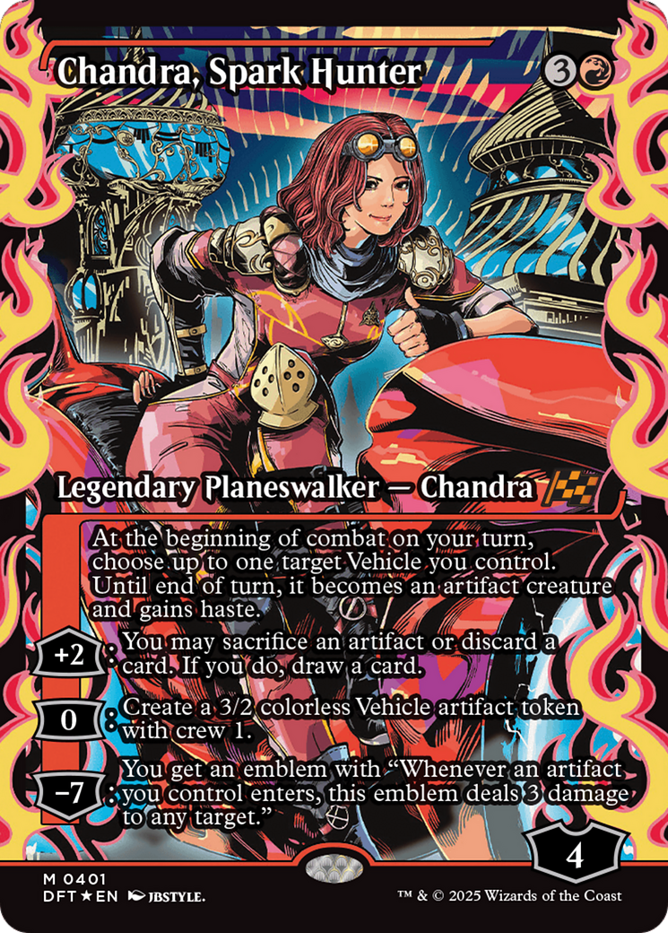 Chandra, Spark Hunter - Mythic Legendary Planeswalker — Chandra card from Aetherdrift