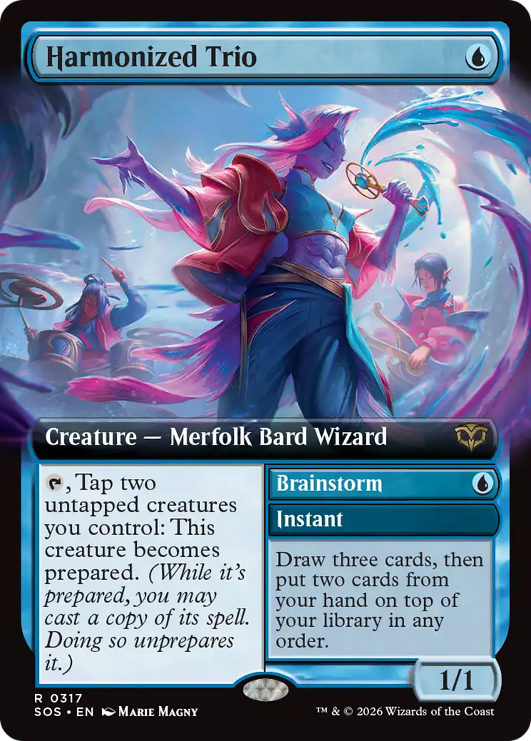 Harmonized Trio // Brainstorm - Rare Instant card from Secrets of Strixhaven