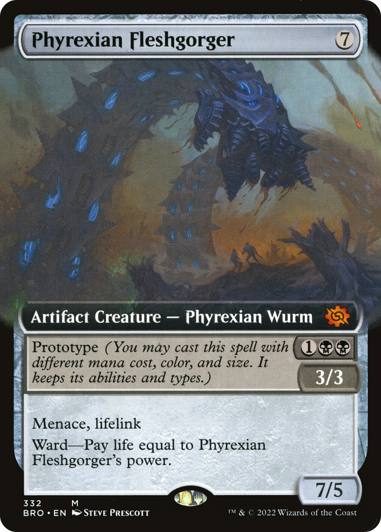 Phyrexian Fleshgorger - Mythic Artifact Creature — Phyrexian Wurm card from The Brothers' War