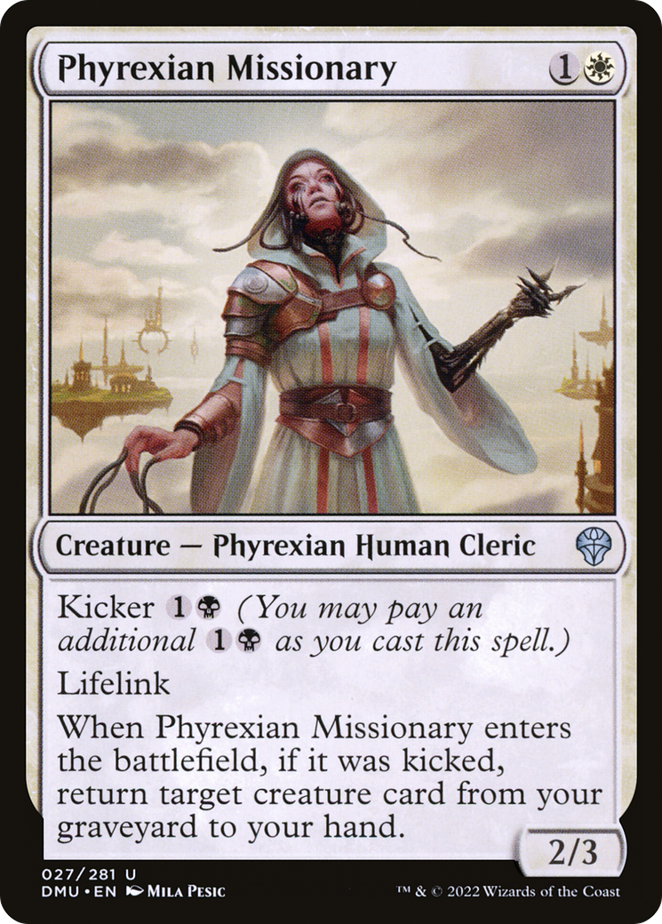 Phyrexian Missionary - Uncommon Creature — Phyrexian Human Cleric card from Dominaria United