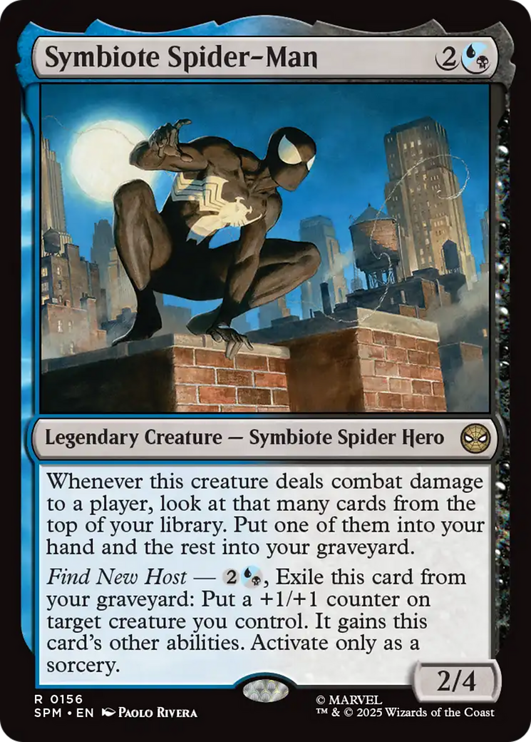 Symbiote Spider-Man - Rare Legendary Creature — Symbiote Spider Hero card from Marvel's Spider-Man