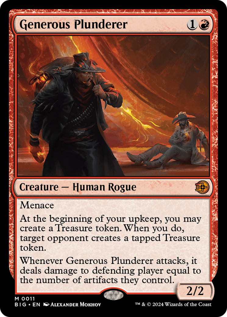 Generous Plunderer - Mythic Creature — Human Rogue card from The Big Score