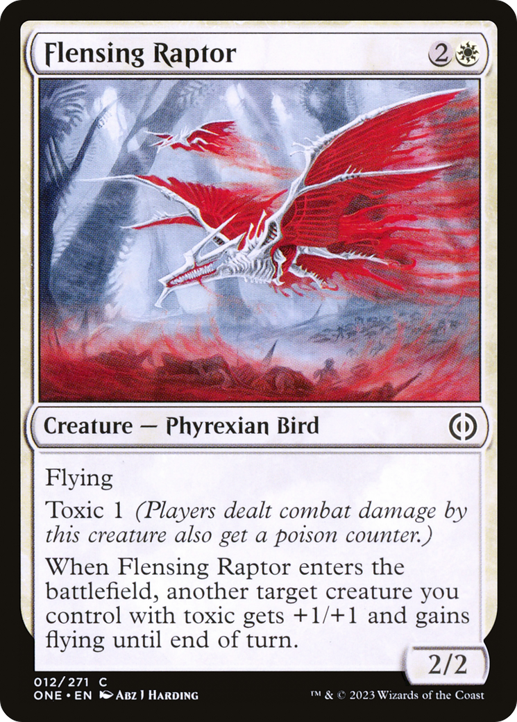Flensing Raptor - Common Creature — Phyrexian Bird card from Phyrexia: All Will Be One