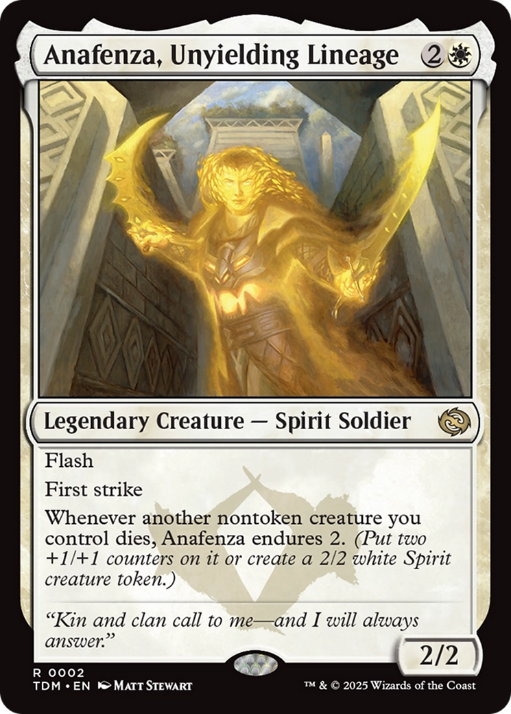 Anafenza, Unyielding Lineage - Rare Legendary Creature — Spirit Soldier card from Tarkir: Dragonstorm