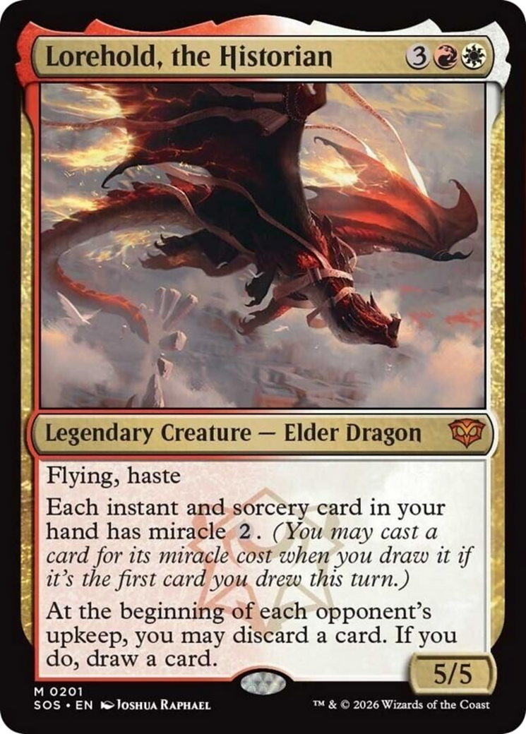 Lorehold, the Historian - Mythic Legendary Creature — Elder Dragon card from Secrets of Strixhaven
