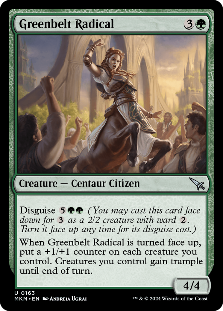 Greenbelt Radical - Uncommon Creature — Centaur Citizen card from Murders at Karlov Manor
