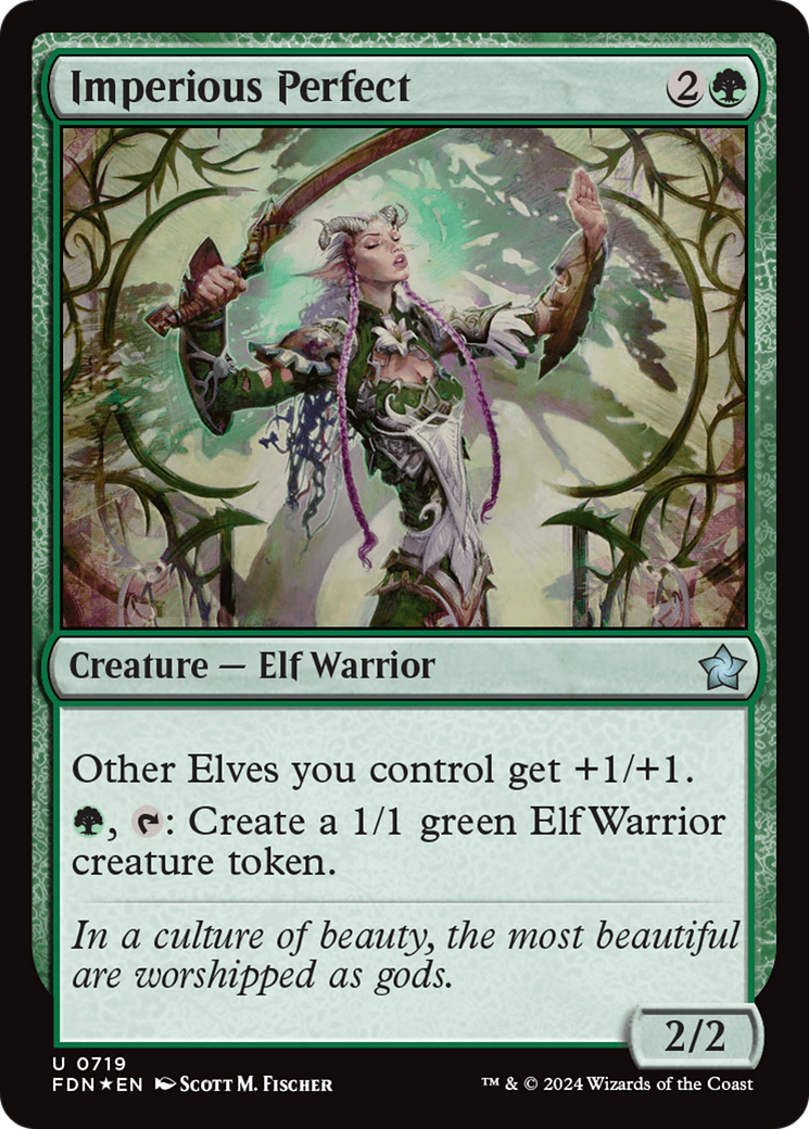 Imperious Perfect - Uncommon Creature — Elf Warrior card from Foundations