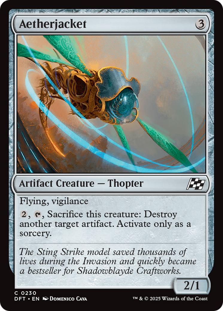 Aetherjacket - Common Artifact Creature — Thopter card from Aetherdrift
