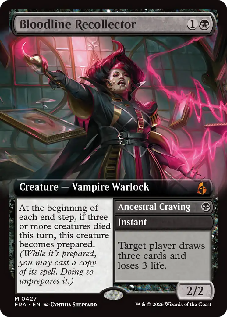 Bloodline Recollector // Ancestral Craving - Mythic Creature — Vampire Warlock card from Reality Fracture
