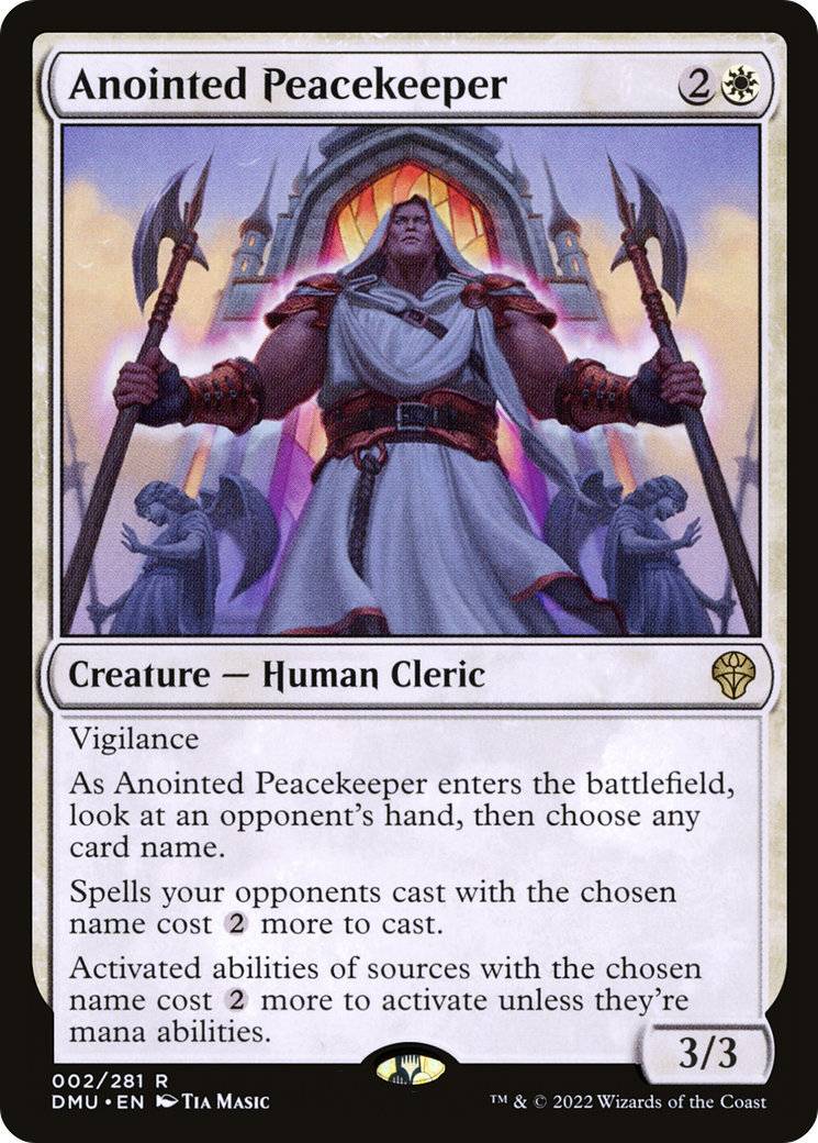 Anointed Peacekeeper - Rare Creature — Human Cleric card from Dominaria United