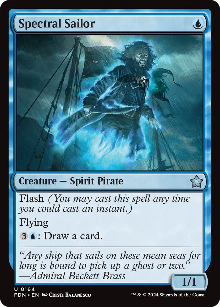 Spectral Sailor - Uncommon Creature — Spirit Pirate card from Foundations