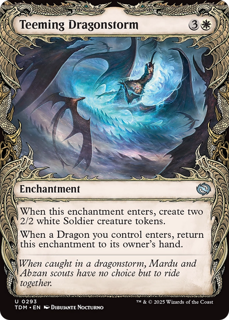 Teeming Dragonstorm - Uncommon Enchantment card from Tarkir: Dragonstorm