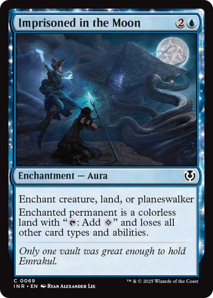 Imprisoned in the Moon - Common Enchantment — Aura card from Innistrad Remastered