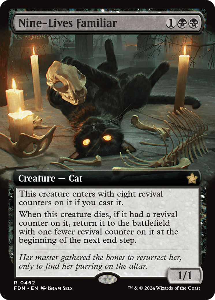 Nine-Lives Familiar - Rare Creature — Cat card from Foundations