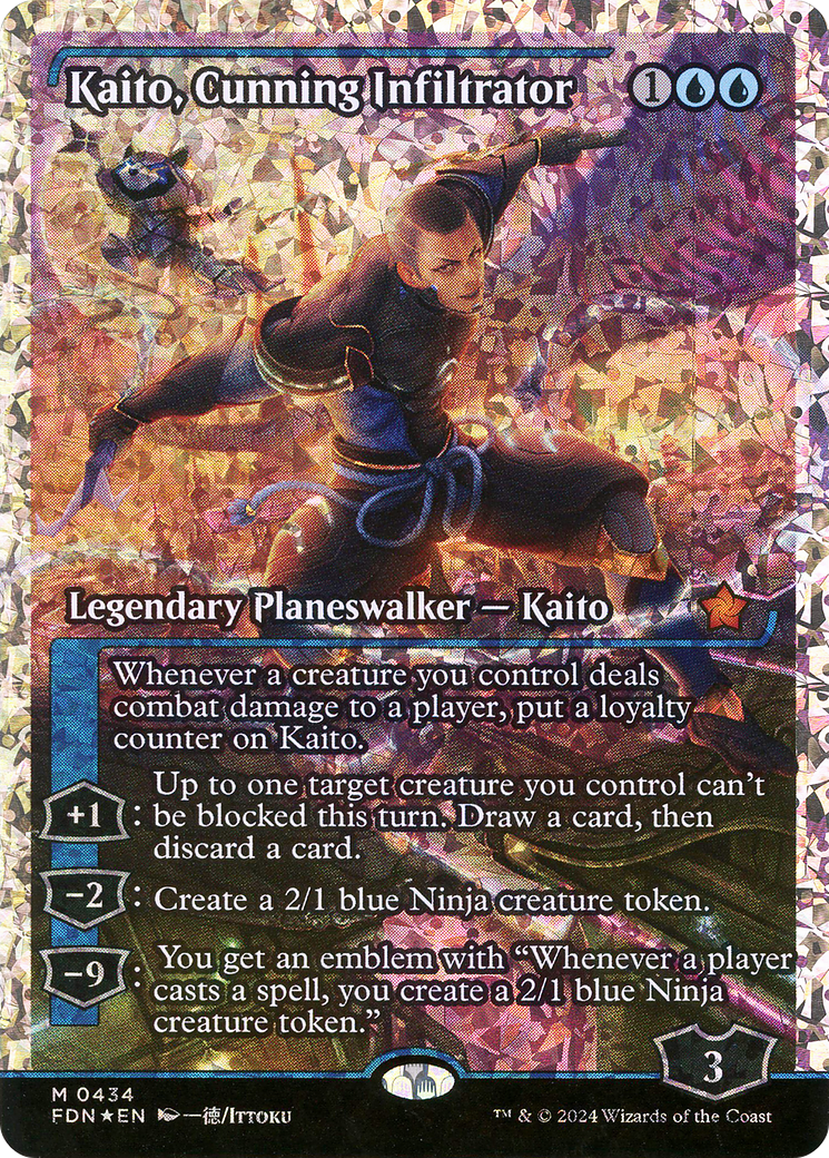 Kaito, Cunning Infiltrator - Mythic Legendary Planeswalker — Kaito card from Foundations
