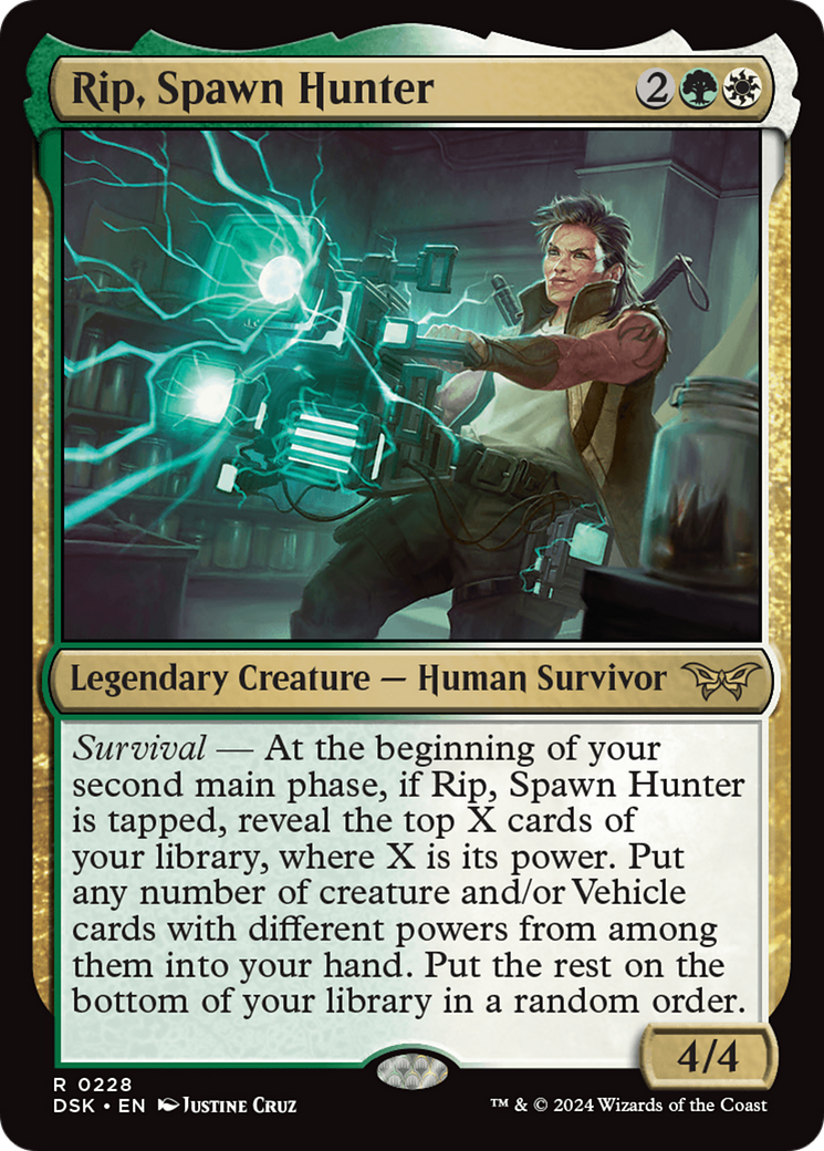 Rip, Spawn Hunter - Rare Legendary Creature — Human Survivor card from Duskmourn: House of Horror