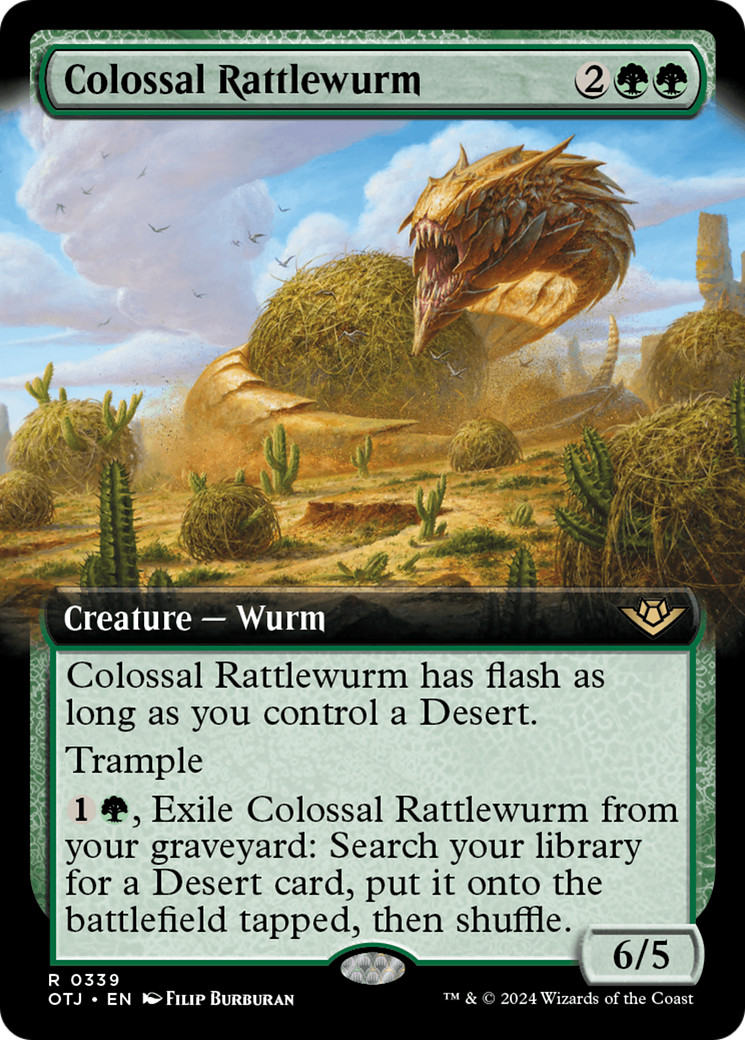 Colossal Rattlewurm - Rare Creature — Wurm card from Outlaws of Thunder Junction