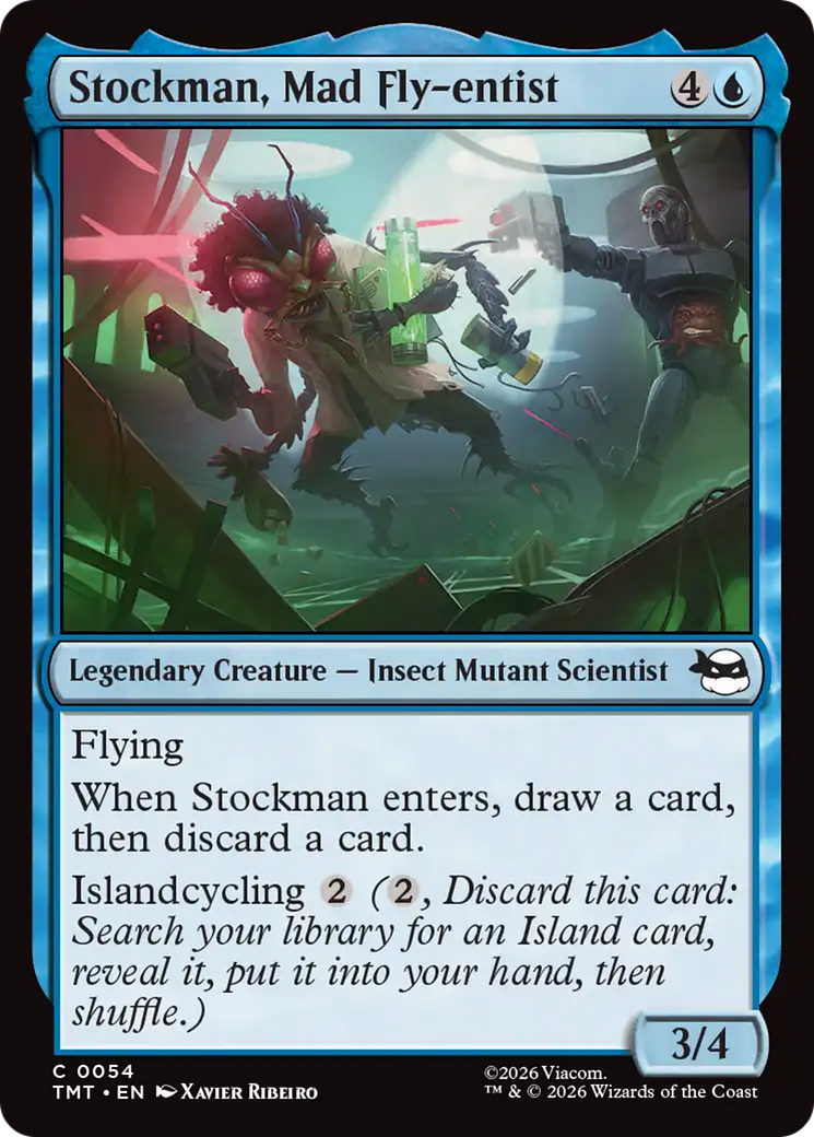 Stockman, Mad Fly-entist - Common Legendary Creature — Insect Mutant Scientist card from Teenage Mutant Ninja Turtles