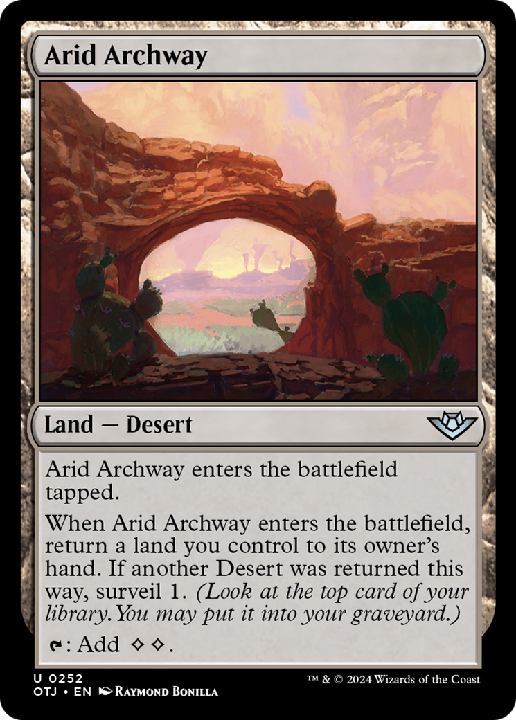 Arid Archway - Uncommon Land — Desert card from Outlaws of Thunder Junction