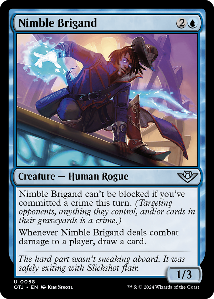 Nimble Brigand - Uncommon Creature — Human Rogue card from Outlaws of Thunder Junction